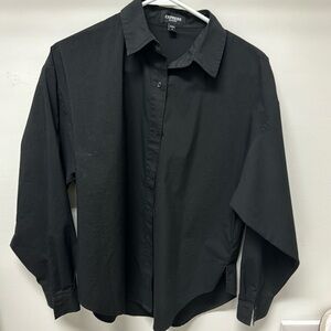 Express black button-down collared shirt